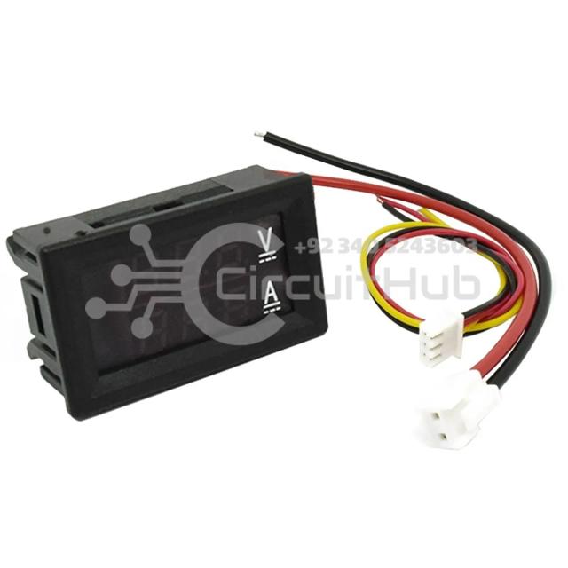 2 in 1 DC 0-100V 50A Voltmeter Ammeter With DC 50A 75mV Ampere Shunt Dual 0.28″ Red Blue Voltage Detector Current Indicator