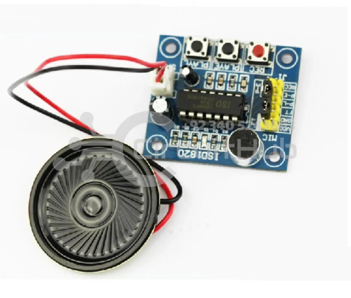 ISD1820 Voice Recording & Playback Module Sound Sensor with Microphone and 8 Ohm Speaker