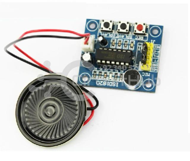 ISD1820 Voice Recording & Playback Module Sound Sensor with Microphone and 8 Ohm Speaker