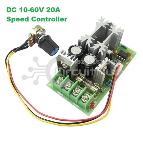 PWM DC Motor Speed Controller Switch DC 20A Current Voltage Regulator 10-60V PWM High Power Drive Module 60A 12V 24V 36V 48V